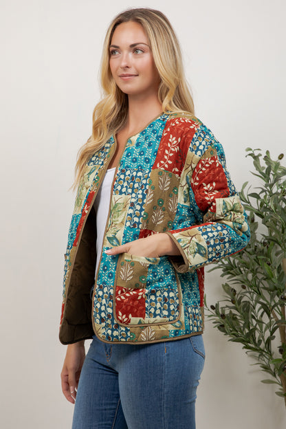 Boho Patch Quilted Jacket