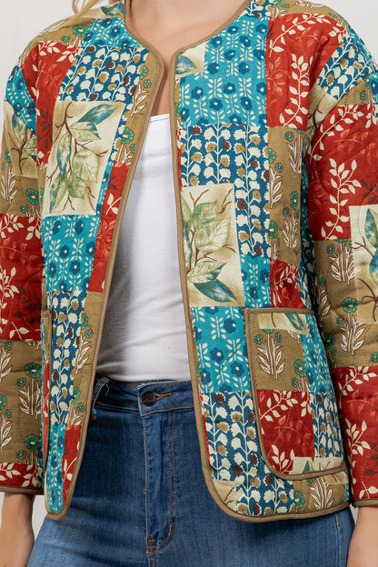 Boho Patch Quilted Jacket