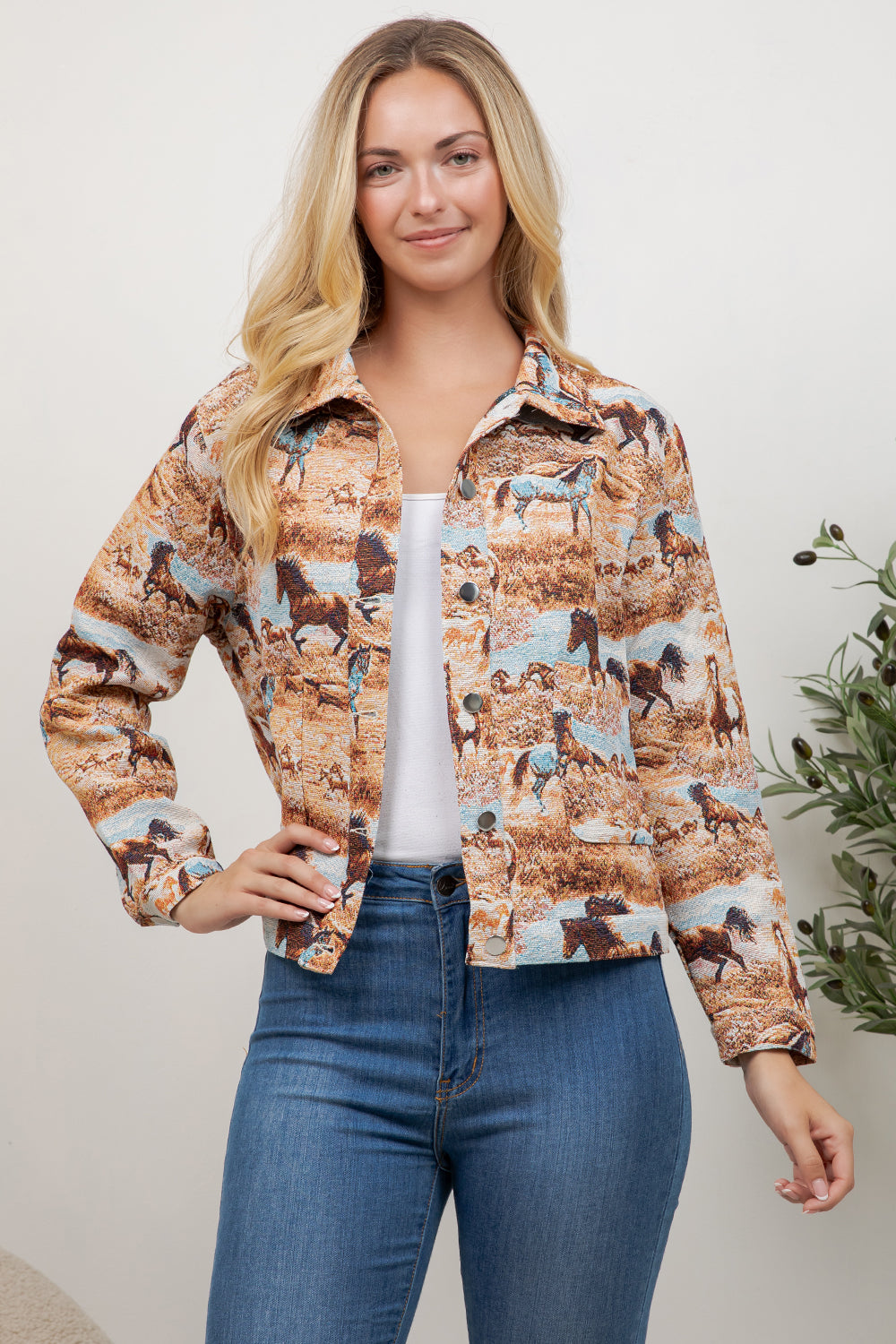 Western Inspired Horse Print Jacket
