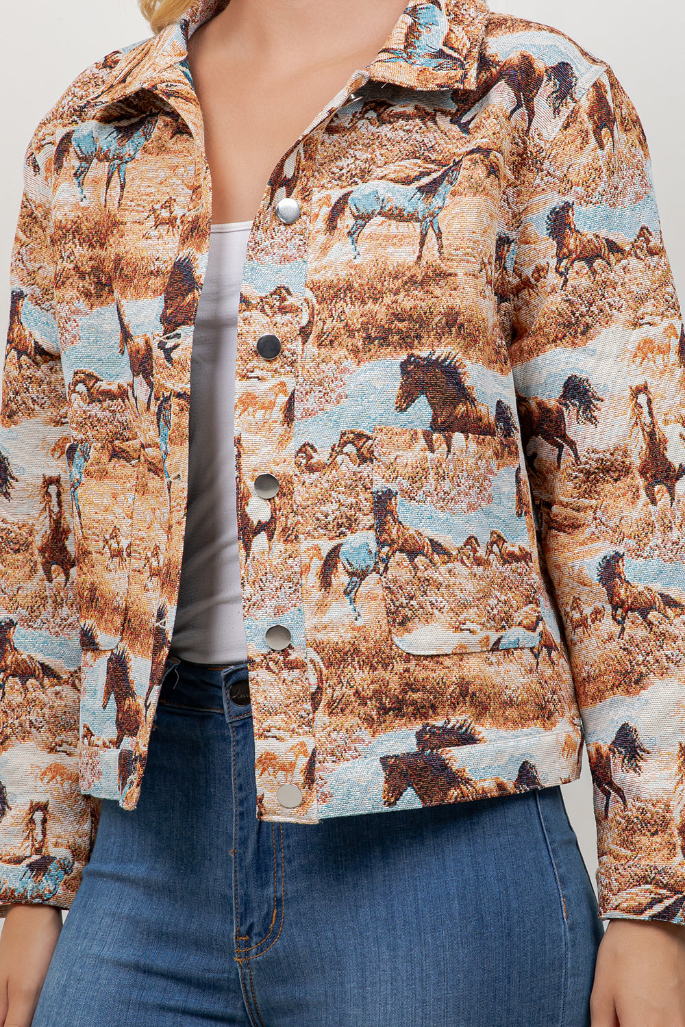 Western Inspired Horse Print Jacket