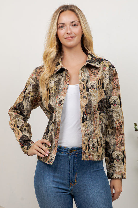 Seamless Variety Dog Print Jacket