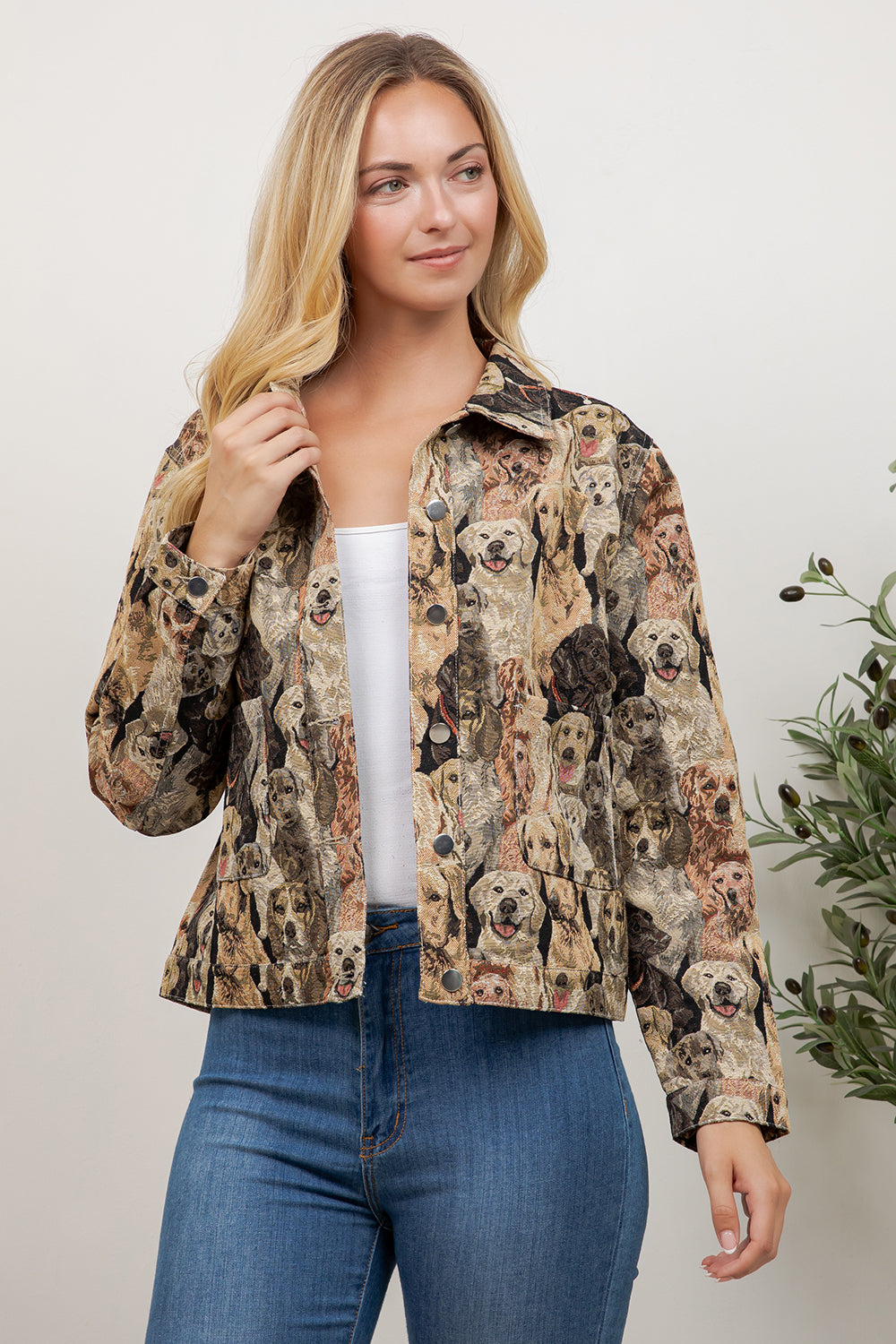 Seamless Variety Dog Print Jacket