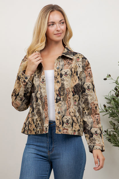 Seamless Variety Dog Print Jacket