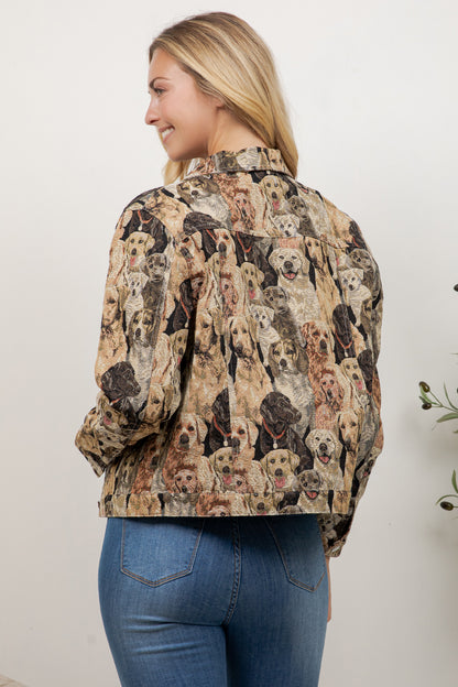 Seamless Variety Dog Print Jacket