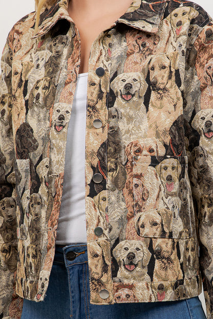 Seamless Variety Dog Print Jacket