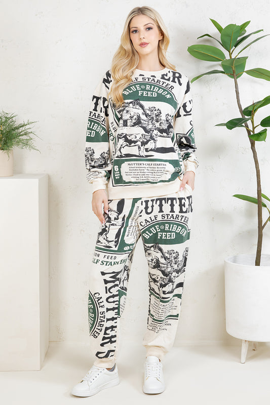 COW - COTTON SWEATSHIRT & PANTS