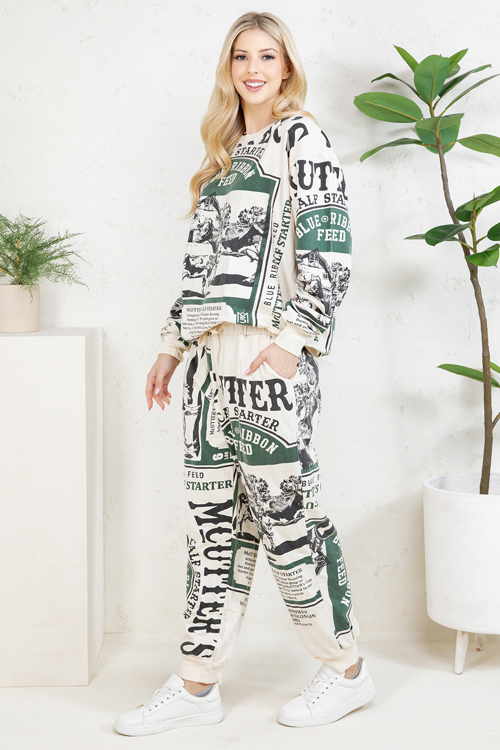 COW - COTTON SWEATSHIRT & PANTS