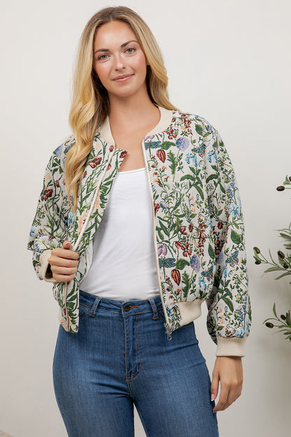 Sunflower Tapestry Bomber Jacket