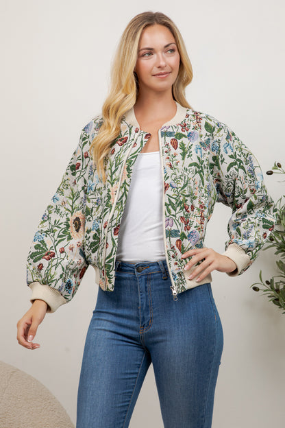 Sunflower Tapestry Bomber Jacket