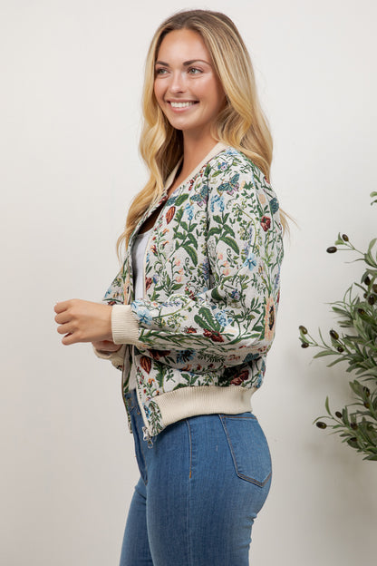 Sunflower Tapestry Bomber Jacket