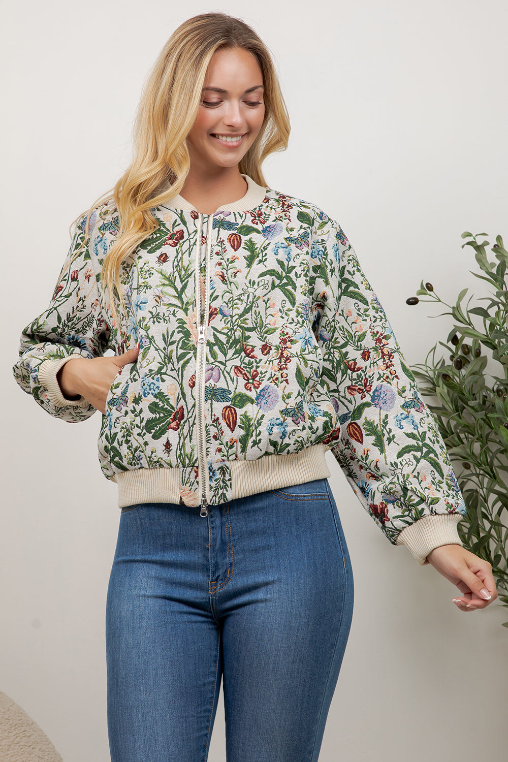 Sunflower Tapestry Bomber Jacket