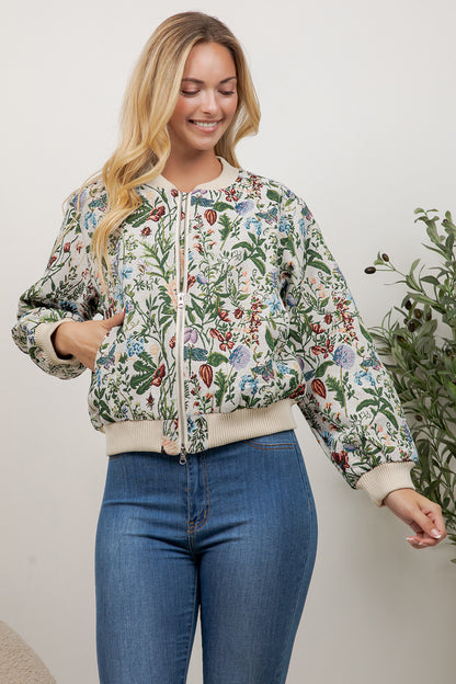 Sunflower Tapestry Bomber Jacket