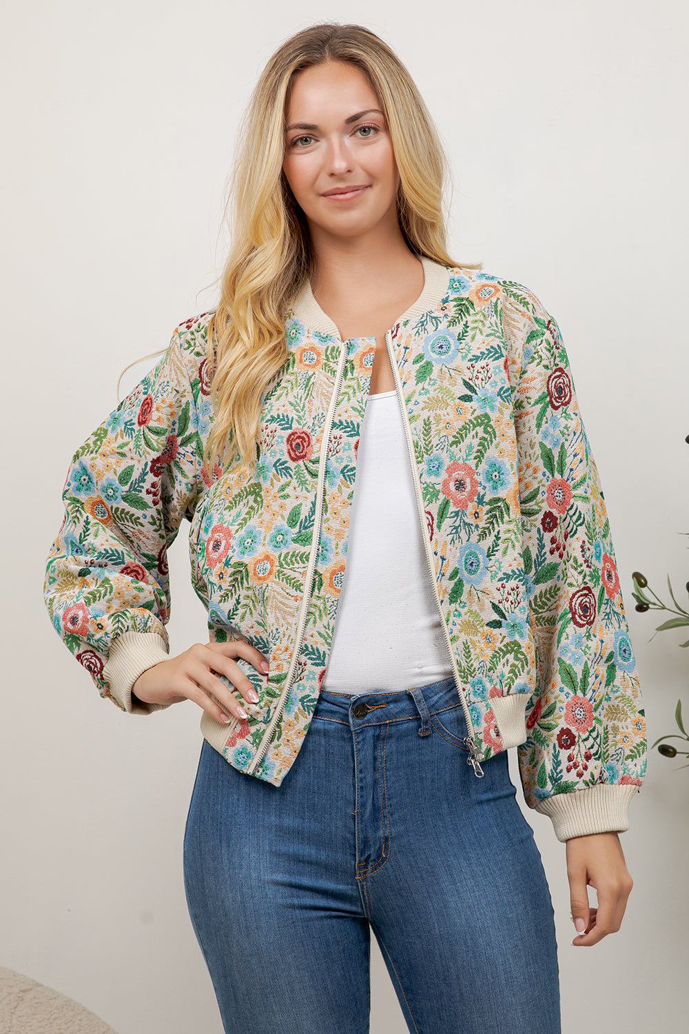 Rose Tapestry Bomber Jacket