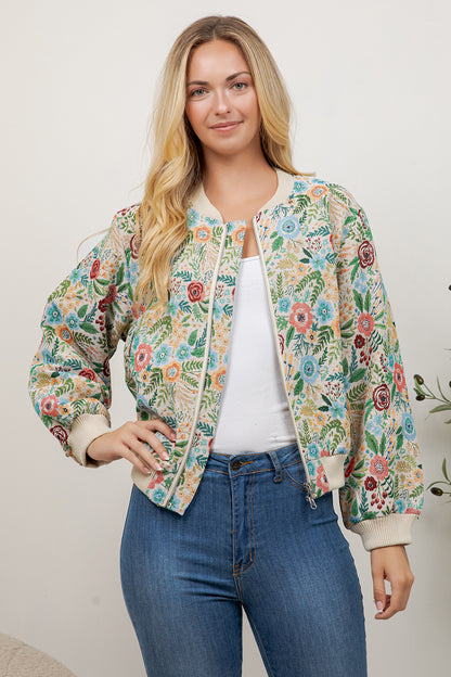 Rose Tapestry Bomber Jacket