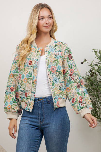 Rose Tapestry Bomber Jacket