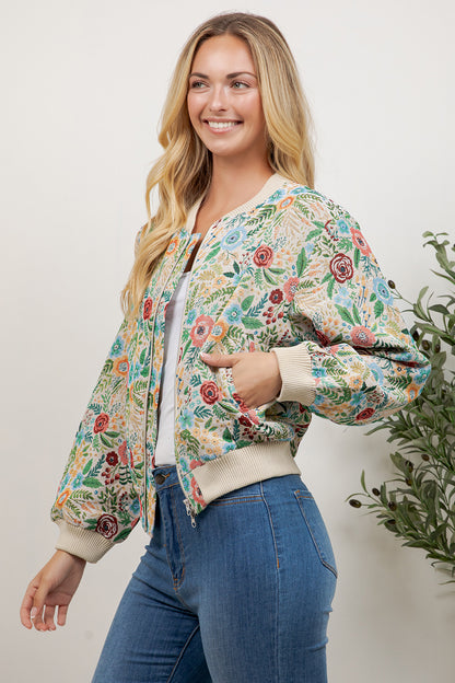 Rose Tapestry Bomber Jacket