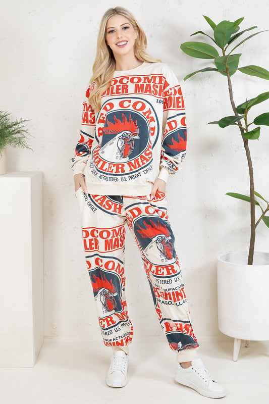 ROOSTER - COTTON SWEATSHIRT & PANTS
