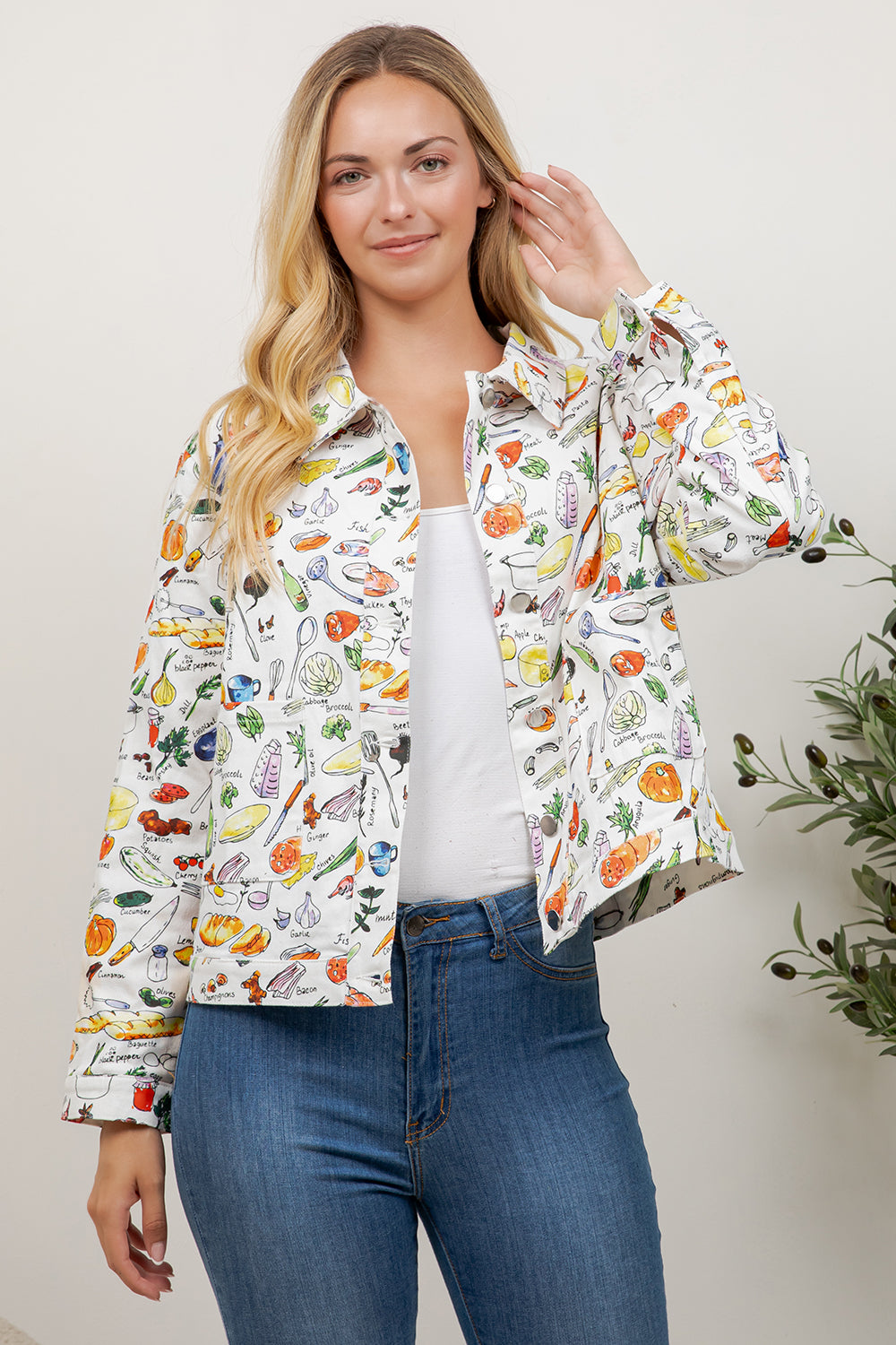 Whimsical Kitchen & Culinary Sketch Print Jacket
