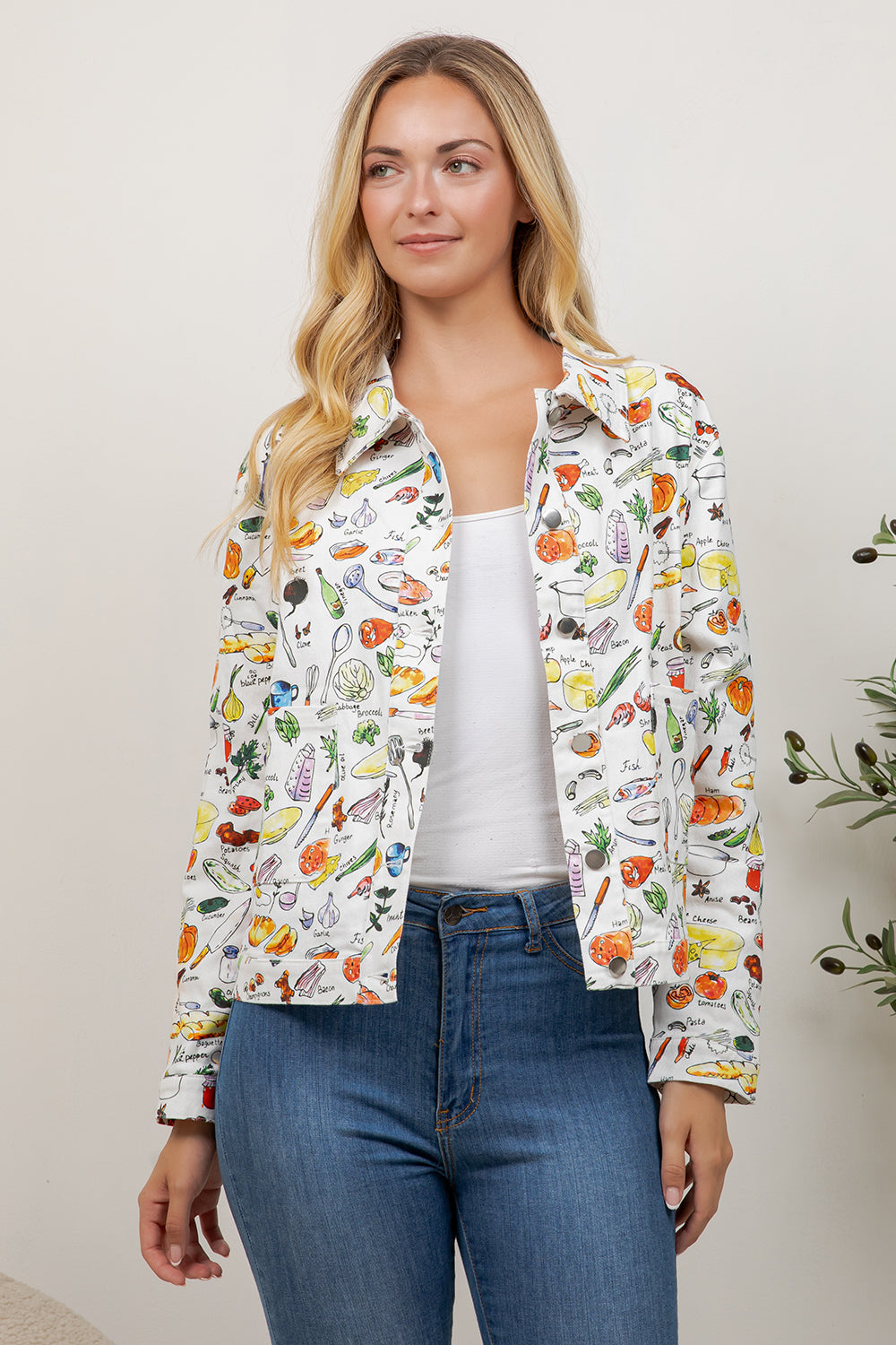 Whimsical Kitchen & Culinary Sketch Print Jacket