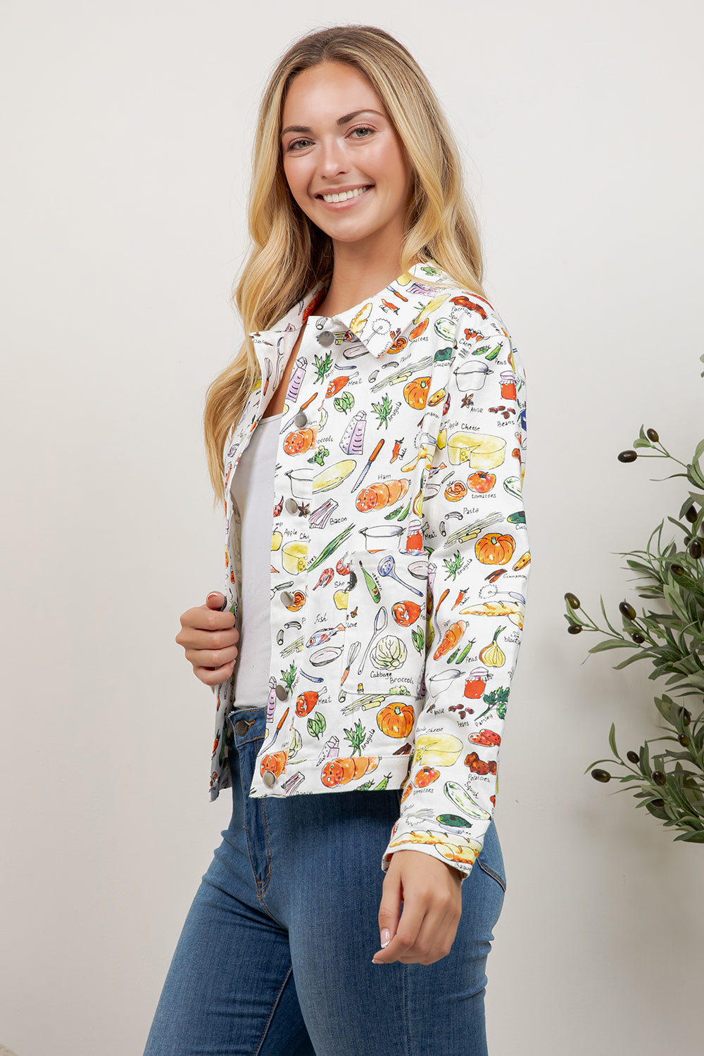 Whimsical Kitchen & Culinary Sketch Print Jacket
