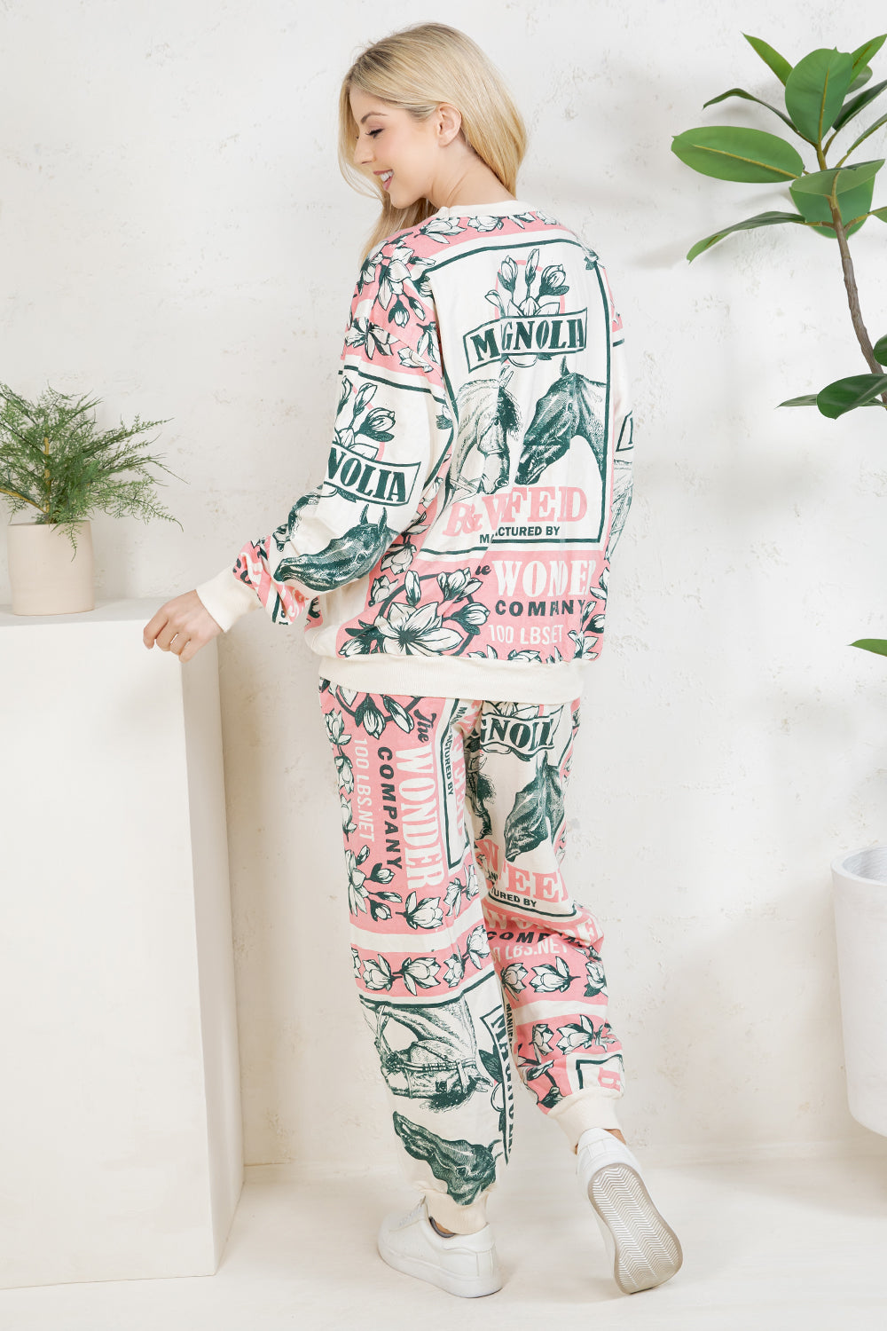 PINK HORSE - COTTON SWEATSHIRT & PANTS