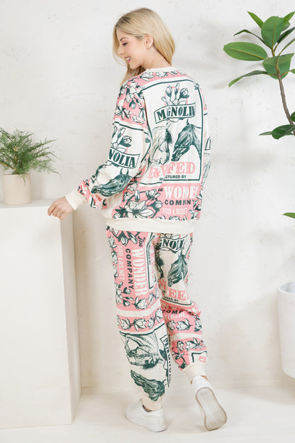 PINK HORSE - COTTON SWEATSHIRT & PANTS