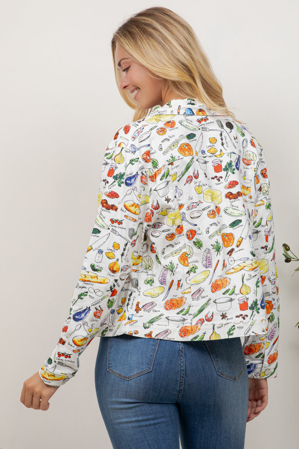 Whimsical Kitchen & Culinary Sketch Print Jacket