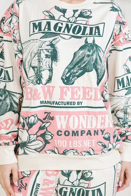 PINK HORSE - COTTON SWEATSHIRT & PANTS