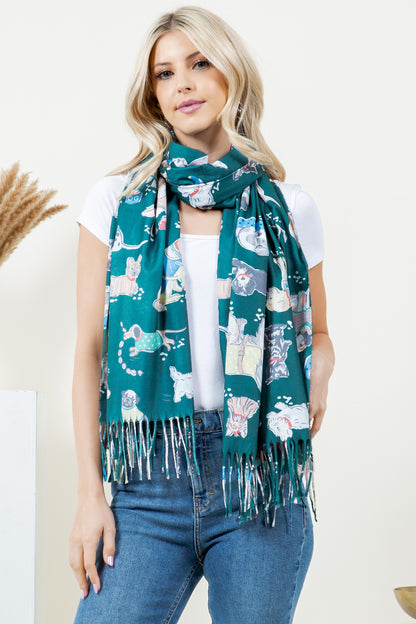 Variety Of Playful Dog Scarf - Green