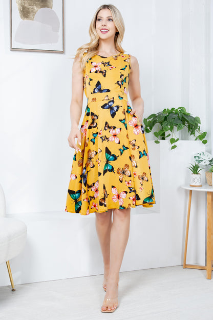 Butterfly Fit and Flare Dress