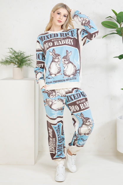 RABBIT - COTTON SWEATSHIRT & PANTS