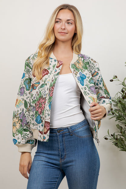 Butterfly Tapestry Bomber Jacket