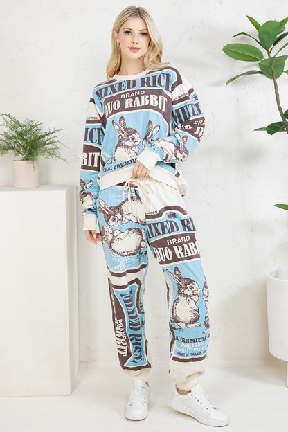 RABBIT - COTTON SWEATSHIRT & PANTS