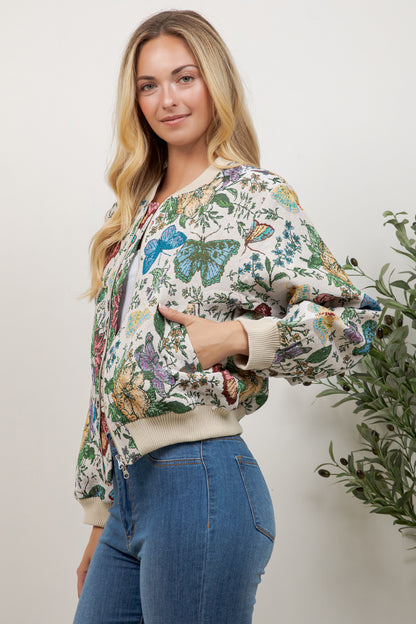 Butterfly Tapestry Bomber Jacket