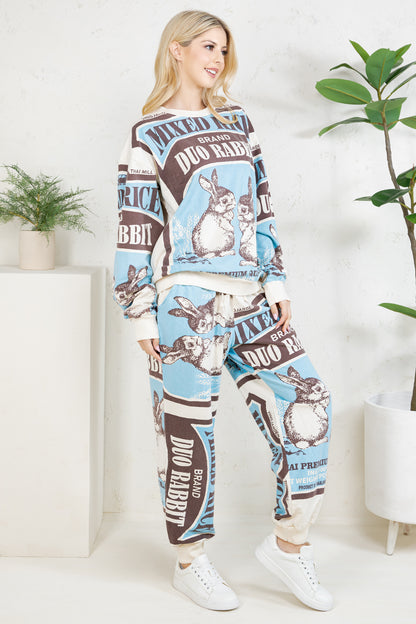 RABBIT - COTTON SWEATSHIRT & PANTS