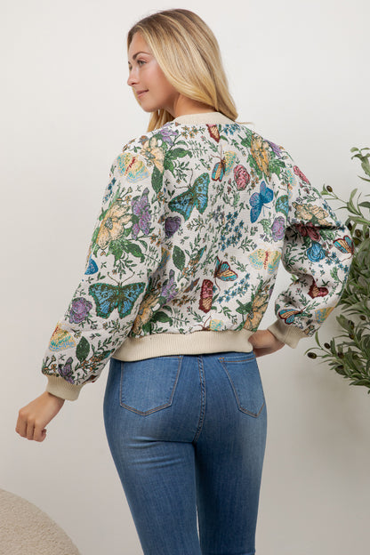 Butterfly Tapestry Bomber Jacket