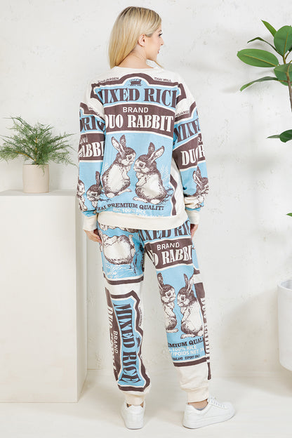 RABBIT - COTTON SWEATSHIRT & PANTS