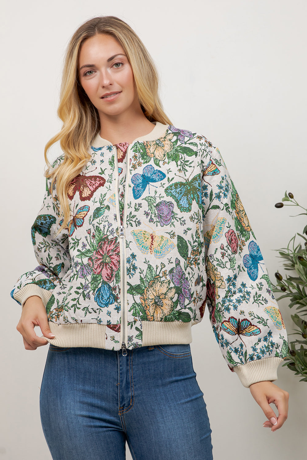 Butterfly Tapestry Bomber Jacket