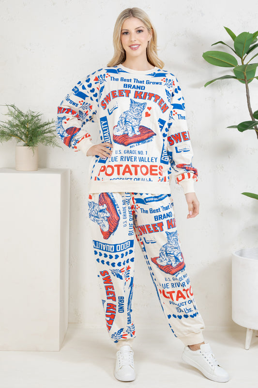 KITTEN - COTTON SWEATSHIRT & PANTS