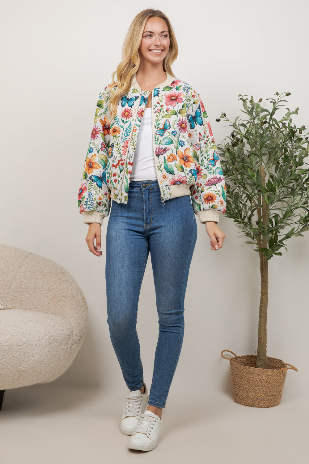 Butterfly Tapestry Bomber Jacket
