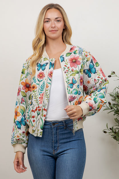 Butterfly Tapestry Bomber Jacket