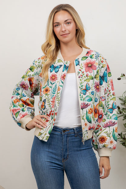 Butterfly Tapestry Bomber Jacket