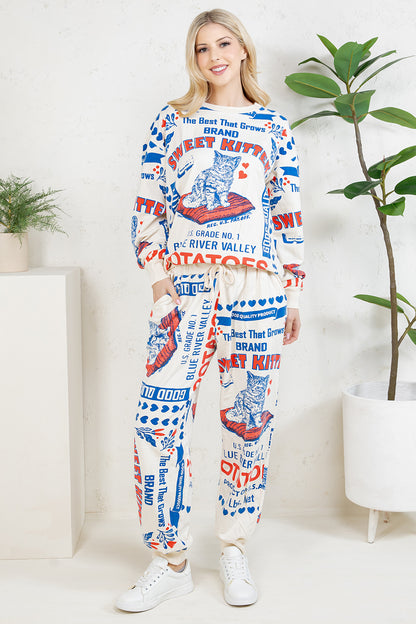 KITTEN - COTTON SWEATSHIRT & PANTS