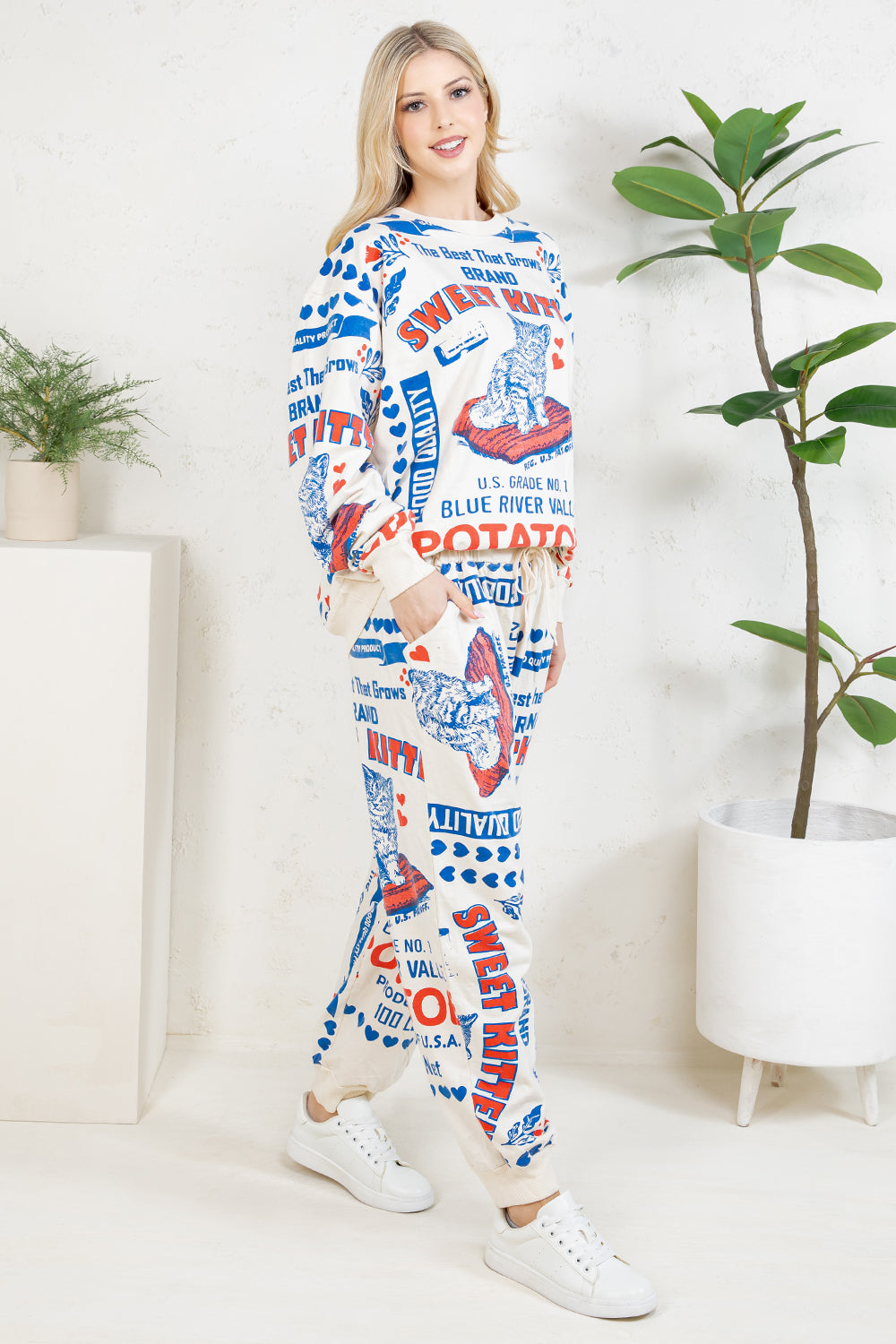 KITTEN - COTTON SWEATSHIRT & PANTS