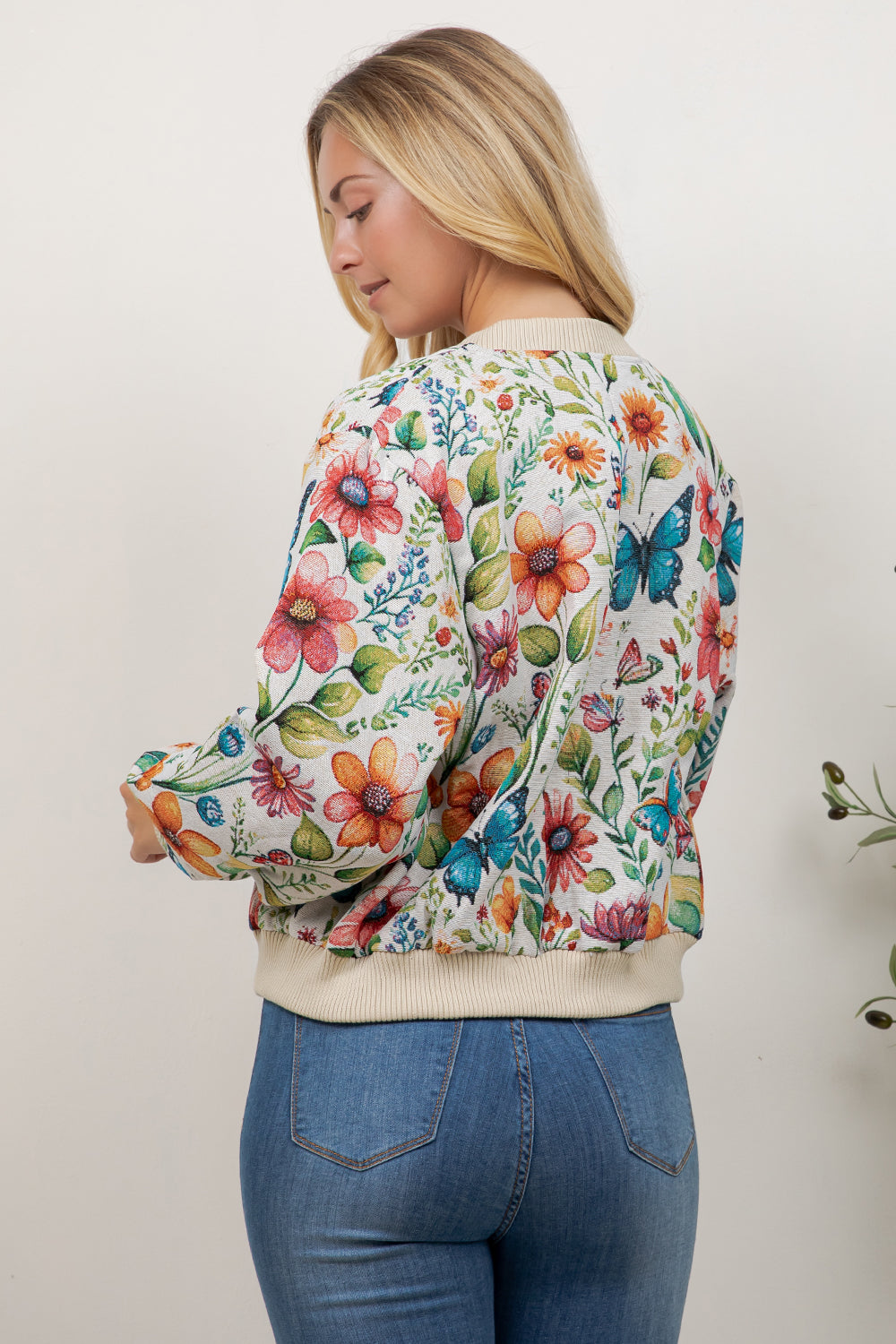 Butterfly Tapestry Bomber Jacket