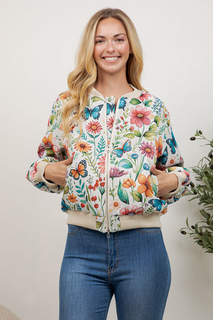Butterfly Tapestry Bomber Jacket