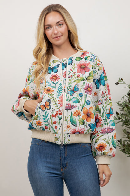 Butterfly Tapestry Bomber Jacket