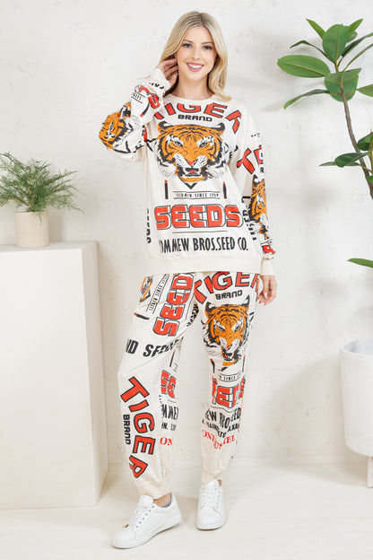 TIGER - COTTON SWEATSHIRT & PANTS