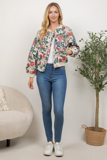 Rose Tapestry Bomber Jacket