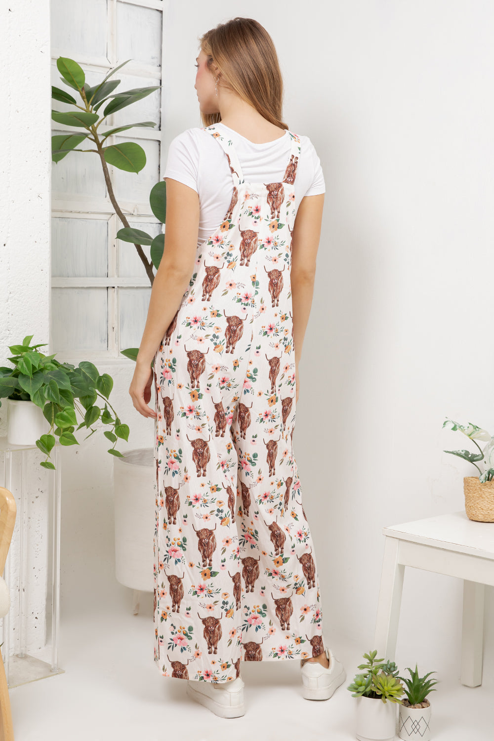 Highland Cows Overall Jumpsuit (Wide Leg)